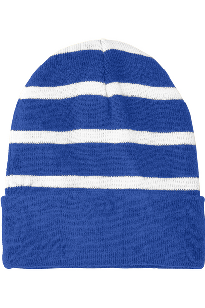 Sport-Tek Striped Beanie with Solid Band