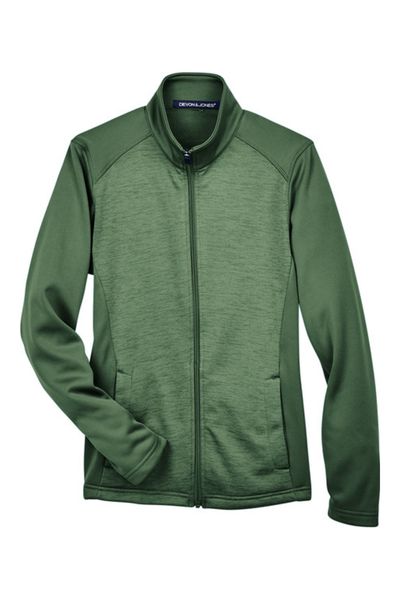 Devon & Jones Ladies' Newbury Colorblock Mélange Fleece Full-Zip