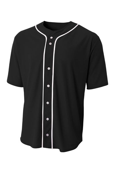 A4 Short Sleeve Full-Button Baseball Top