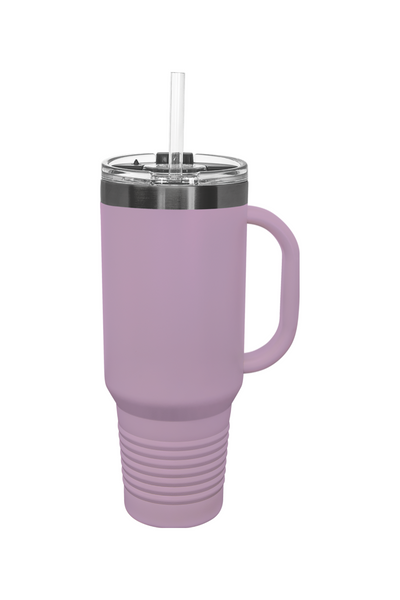 40 oz. ION-Plated Travel Mug with Handle, Straw Included