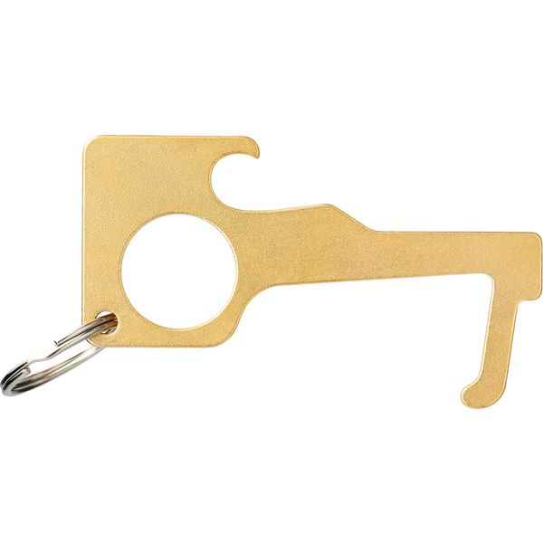 No Contact Keychain Bottle Opener - Brass