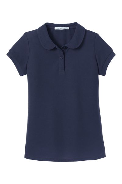 Port Authority Girls Silk Touch Peter Pan Collar Polo