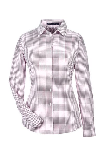 Devon & Jones CrownLux Performance Ladies' Micro Windowpane Woven Shirt