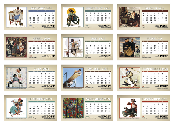 Triumph® Calendars The Saturday Evening Post Illustrations by Norman Rockwell Desk Calendar
