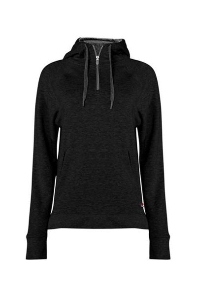 Badger Sport FitFlex Women's French Terry Hooded Quarter-Zip
