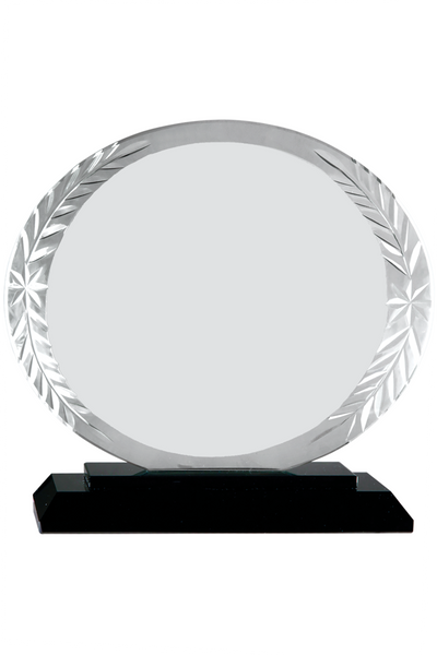 5 3/4" Oval Accent Glass on Black Base