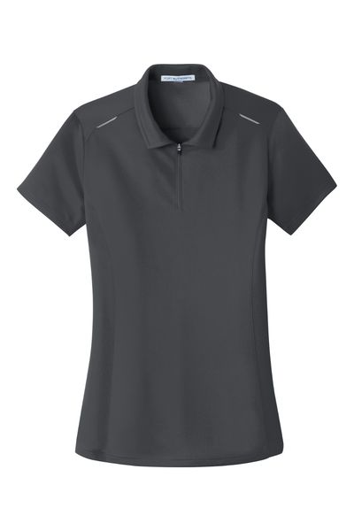 Port Authority Women's Pinpoint Mesh Zip Polo