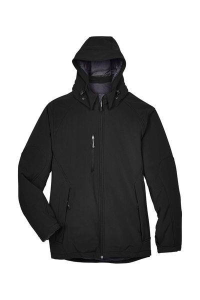 North End Men's Glacier Insulated Three-Layer Fleece Soft Shell Hood Jacket with Detachable Hood