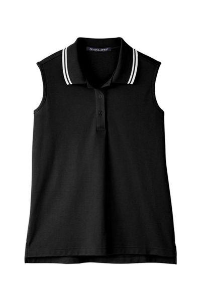 Devon & Jones Ladies' CrownLux Performance Plaited Tipped Sleeveless Polo