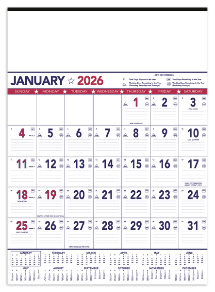 Triumph® Calendars Patriotic Contractor Memo Calendar