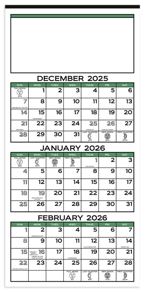 Skinner & Kennedy™ 3-Month Display 12-Sheet Calendar