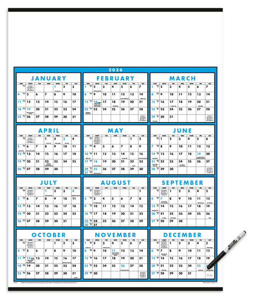 Triumph® Calendars Span-A-Year (Laminated with Marker) Calendar