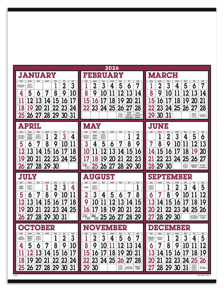 Triumph® Calendars Big Numbers Span-A-Year Calendar