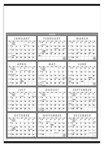 Triumph® Calendars Black & White Span-A-Year Non-Laminated Calendar