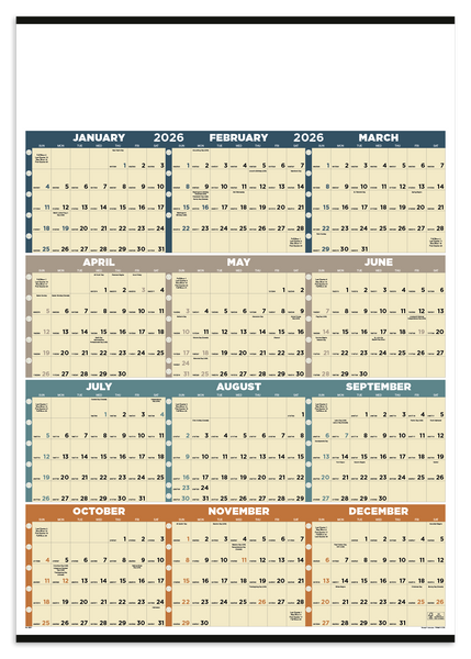 Triumph® Calendars Time Management Span-A-Year (Non-Laminated) Calendar