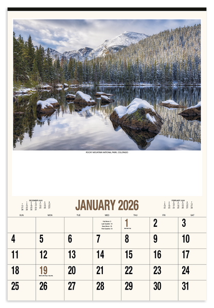 HotLine® Products Scenic America® Executive-White Ad Calendar