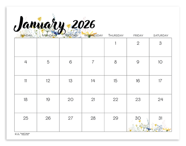 Triumph® Calendars Small Monthly Desk Pad - Floral