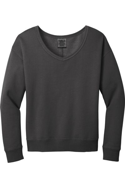 Port & Company Women's Beach Wash Garment-Dyed V-Neck Sweatshirt
