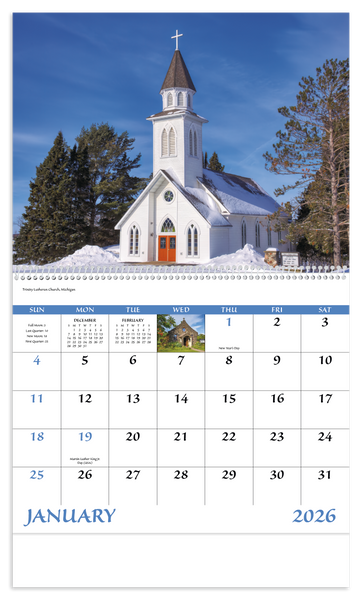 Good Value™ Scenic Churches - Spiral Calendar