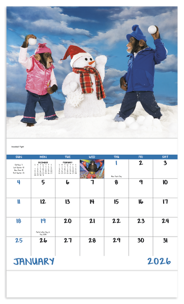 Good Value™ Monkey Mischief - Stapled Calendar