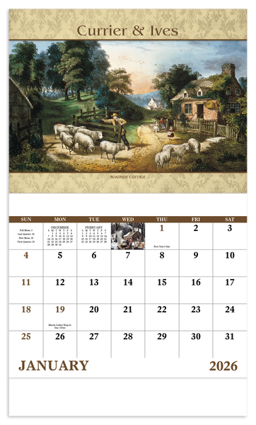 Good Value™ Currier & Ives - Stapled Calendar
