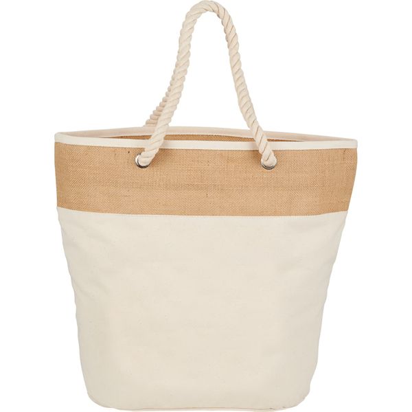 Jute Accent 12oz Cotton Canvas Rope Tote