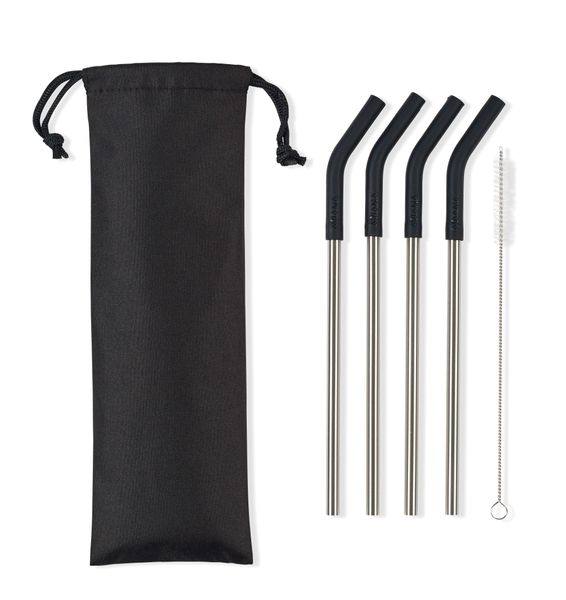 Aviana™ Poppy 4-Pack Stainless Straw Set