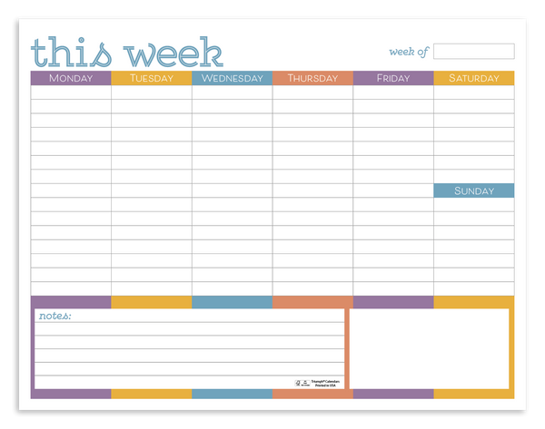 Triumph® Calendars Small Weekly Desk Pad - Colors