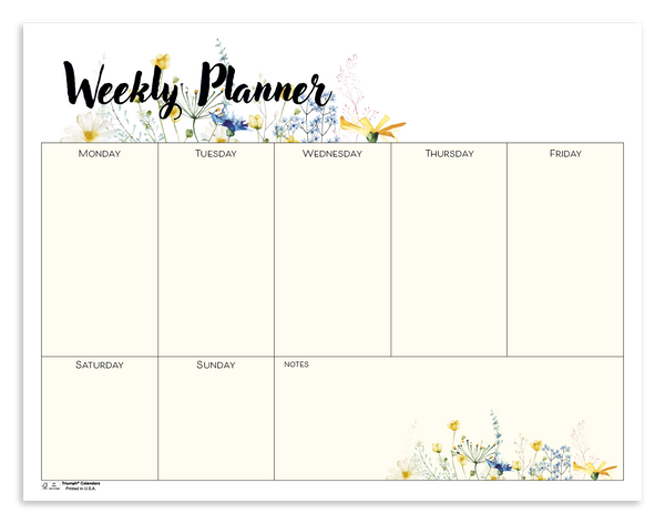 Triumph® Calendars Small Weekly Desk Pad - Floral