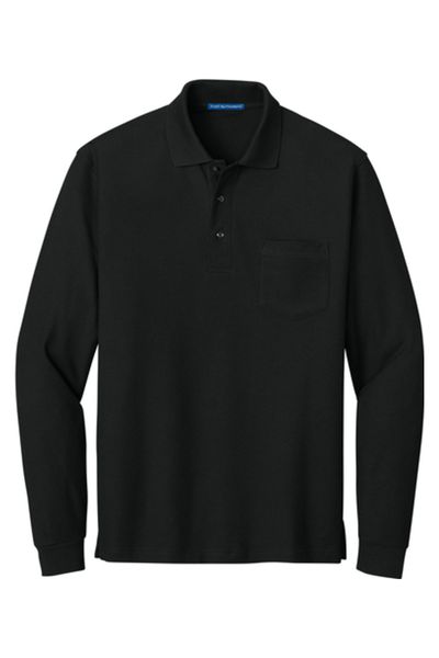 Port Authority Long Sleeve Silk Touch Polo with Pocket