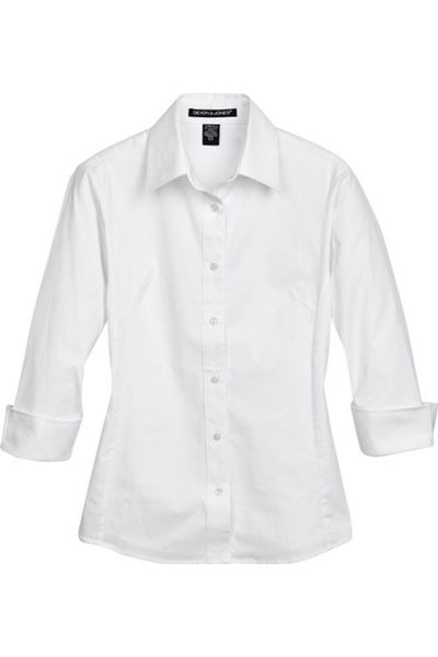Devon & Jones Ladies' Perfect Fit 3/4-Sleeve Stretch Poplin Blouse