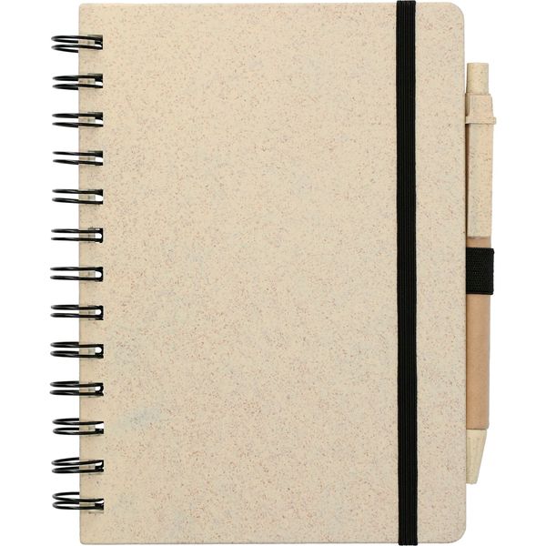 FSC® Mix 5" x 7" Wheat Straw Notebook with Pen