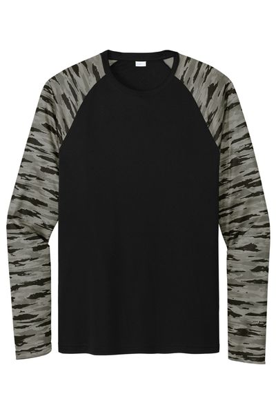 Sport-Tek Drift Camo Colorblock Long Sleeve Tee