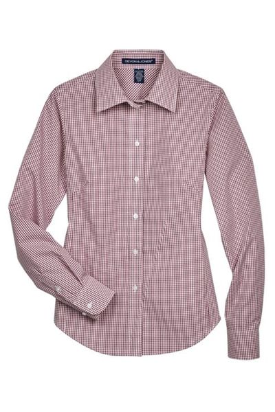 Devon & Jones Women's Crown Collection® Gingham Check Woven Dress Shirt