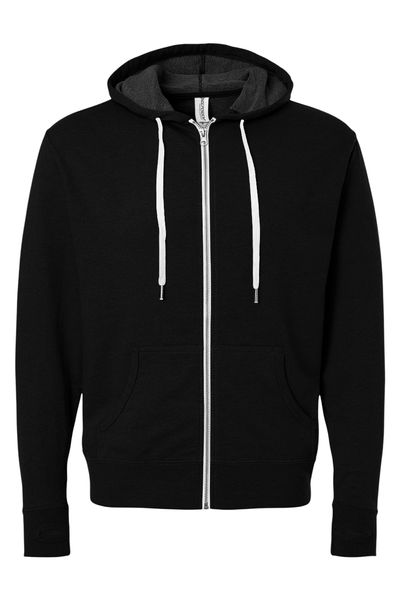 Independent Trading Co. Heathered French Terry Full-Zip Hooded Sweatshirt
