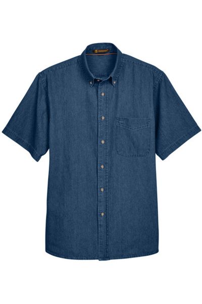 Harriton Men's Short-Sleeve Denim Shirt