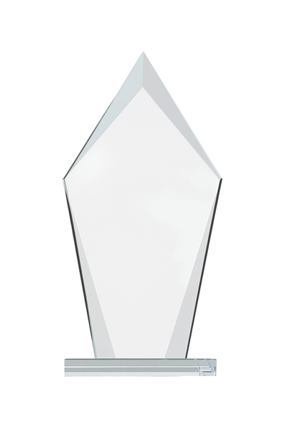 6 3/4" Diamond Clear Glass Award