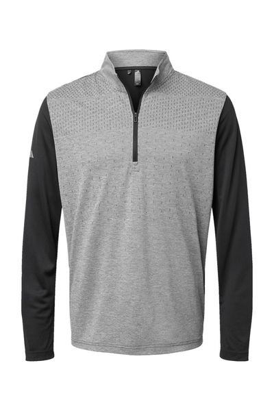 Adidas Men's Ultimate365 Heather Block Print Quarter-Zip Pullover
