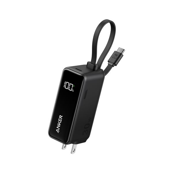 Anker 3-in-1 Power Bank (30W, Fusion, Built-In USB-C Cable)