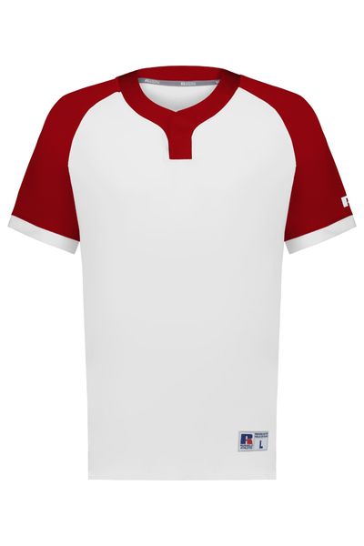 Russell Youth Baseline Covered Placket Baseball Jersey